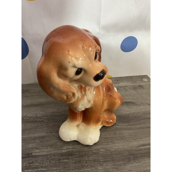 Mid Century Porcelain Puppy Dog Planter - Picture 13 of 15